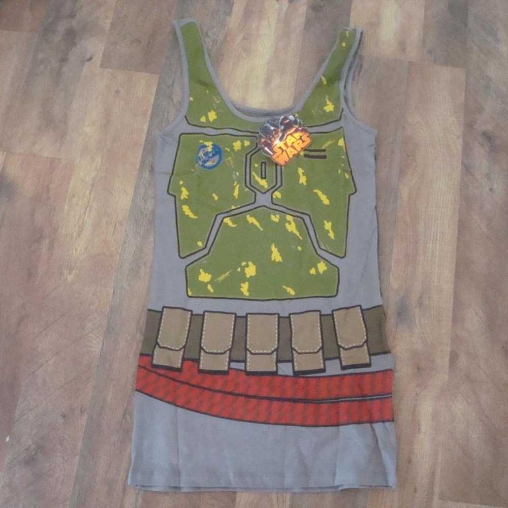 Star Wars Green and Gray Boba Fett Tank Top - Picture 1 of 2